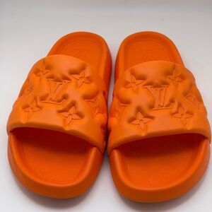 Louis Vuitton Waterfront Mule Bubble Monogram Orange Slide Sandal